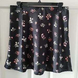 No Boundaries Black Floral Skater Skirt